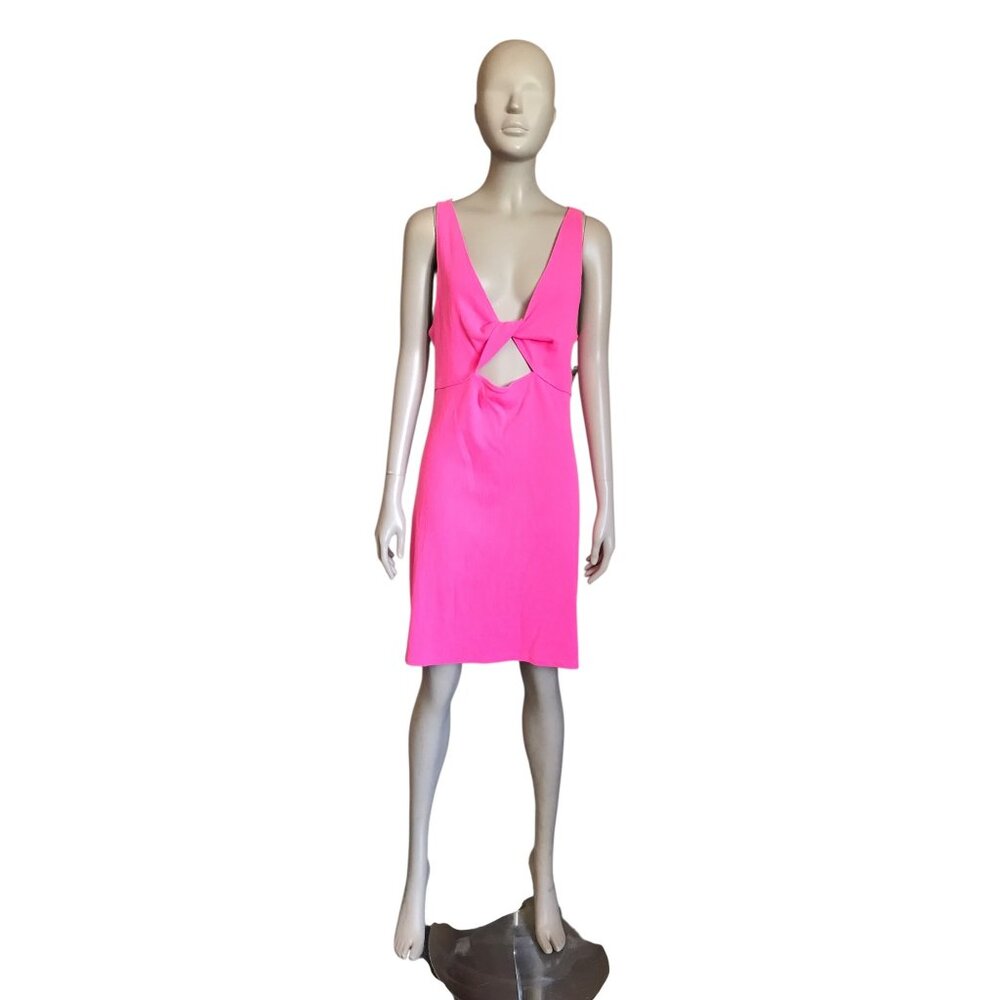 NWT Aerie Hot Pink Ribbed Cutout Dress